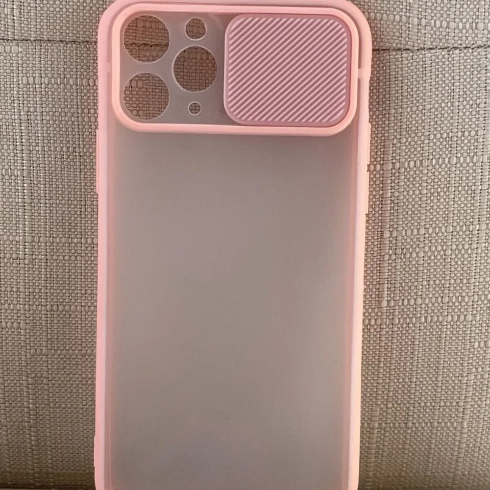 Phone Case Back Fitted Case for iPhone 11 Pro Pink Case Cover with Camera Cover